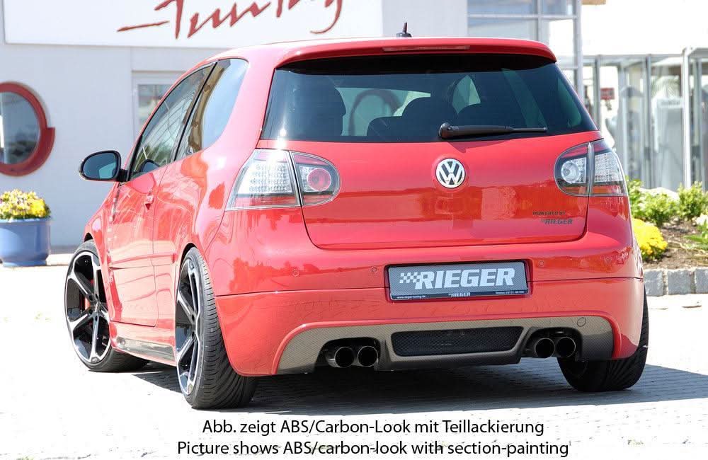 Rieger VW Golf 5 Rear Skirt Extension - Black ABS