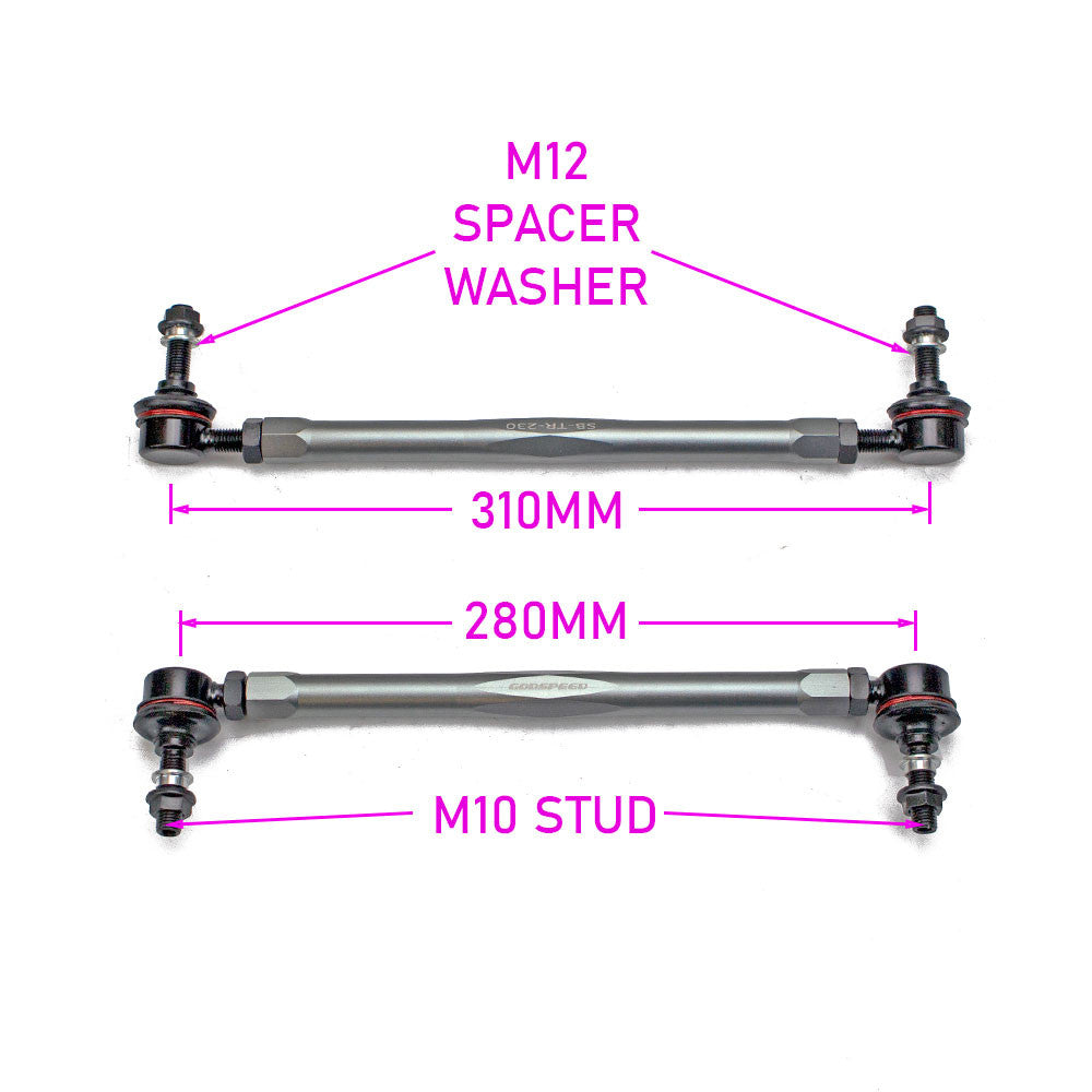 Godspeed Hyundai Kona 2019-2023 Front Sway Bar Adjustable Links, OE Replacement
