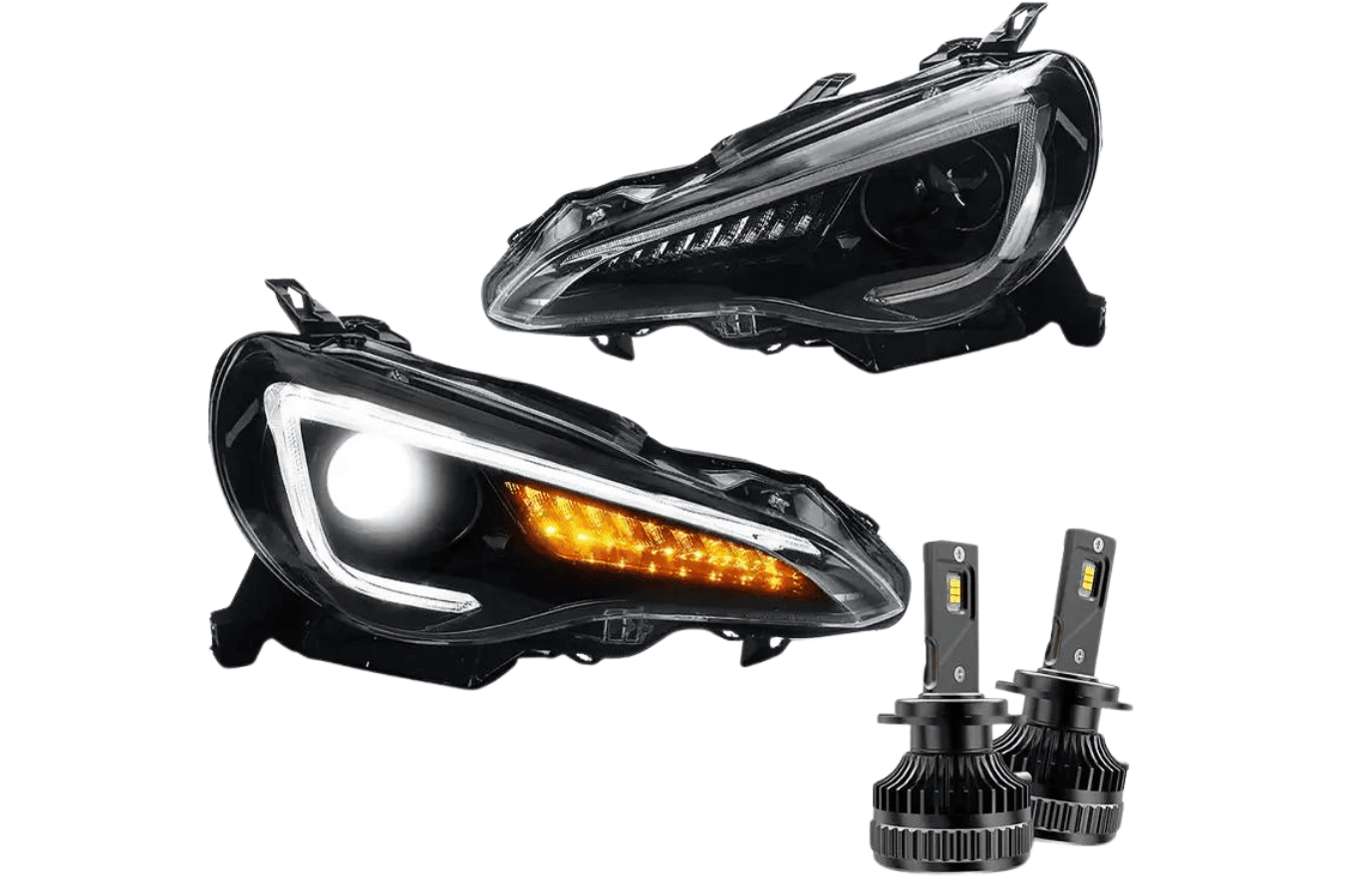 Scion FR-S Subaru BRZ Toyota GT86 1st Gen (ZN6/ZC6) Black Dual Beam Projector Headlights (2012-2021)