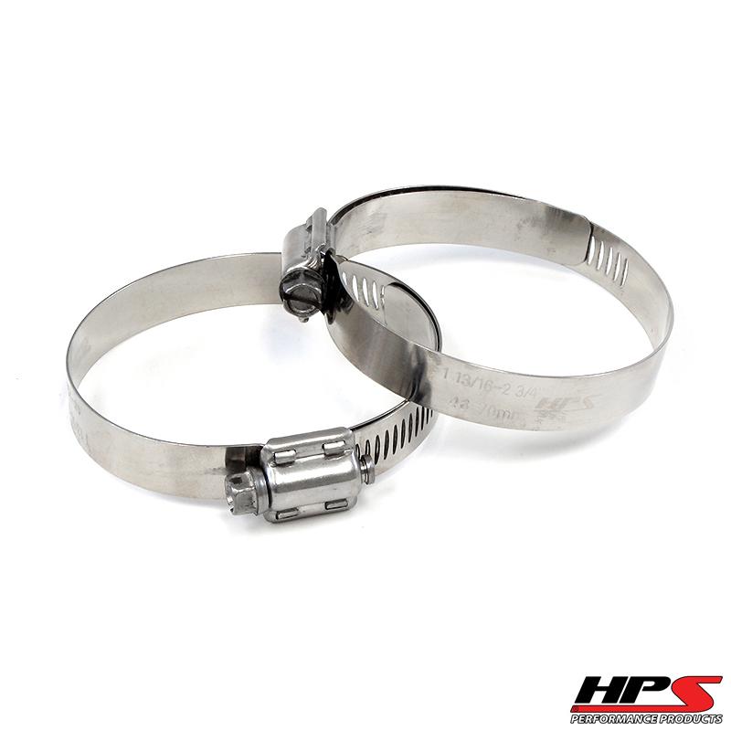 HPS Performance Products HPS Stainless Steel Worm Gear Liner Hose Clamp SAE 72 2pc Pack 4-1/8" - 5" (105mm-127mm)