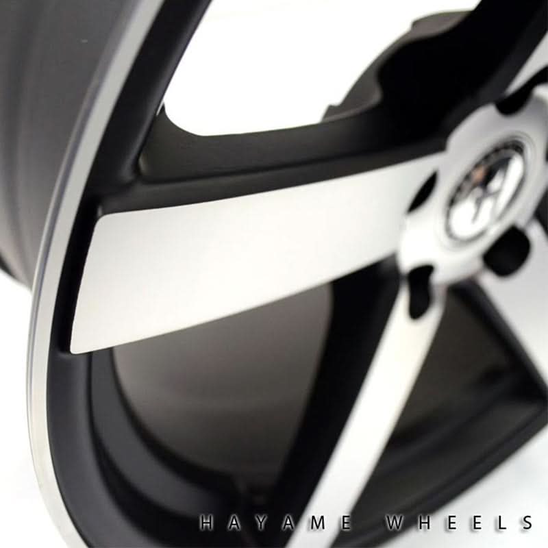 19x8.5 19x9.5 Satin Black Hayame Wheel Rims Machined Face Staggered