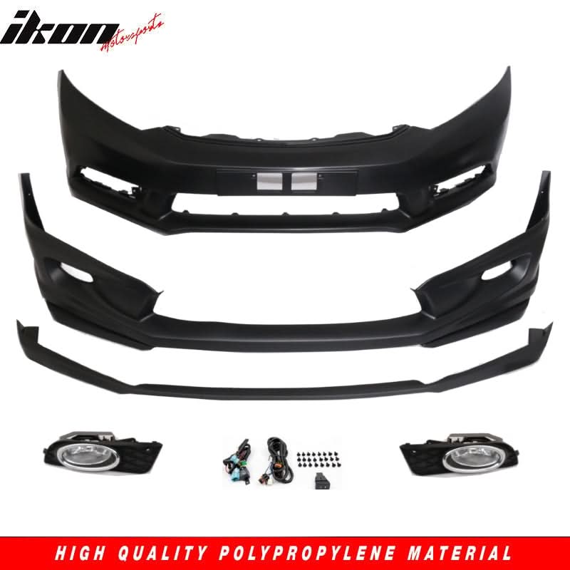2012-2013Â Honda Civic 2Dr JDM Front Bumper Mug Lip Conversion Foglight