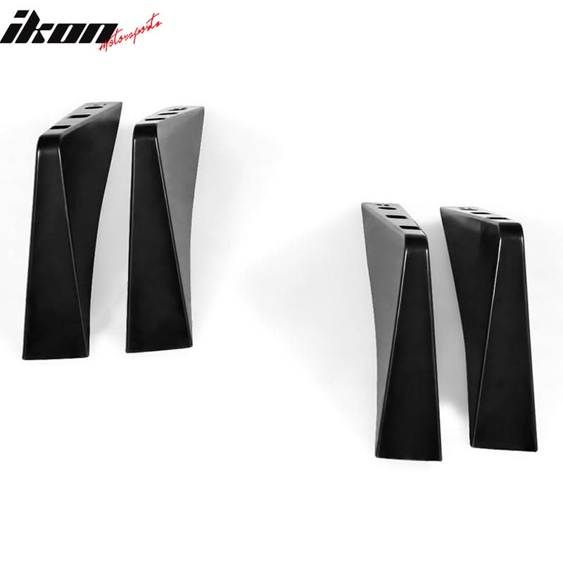 Universal Unpainted Rear Bumper Lip Diffuser Shark Fins ABS 4PC