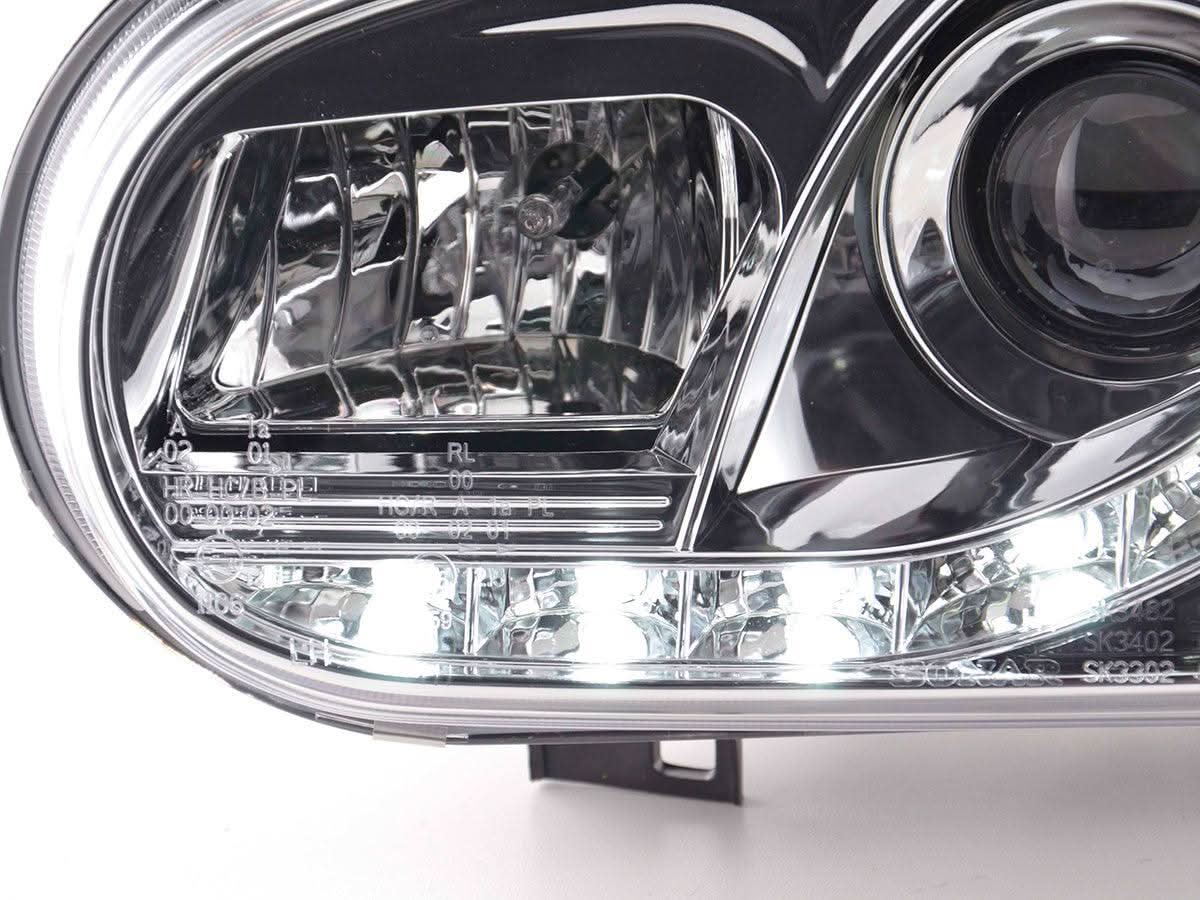Volkswagen Golf 4 Chrome LED Headlights with Daytime Running Lights (1997 - 2003)