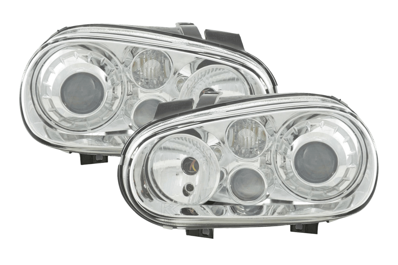Volkswagen Golf 4 Type 1J Chrome Headlight Set (1998-2003)