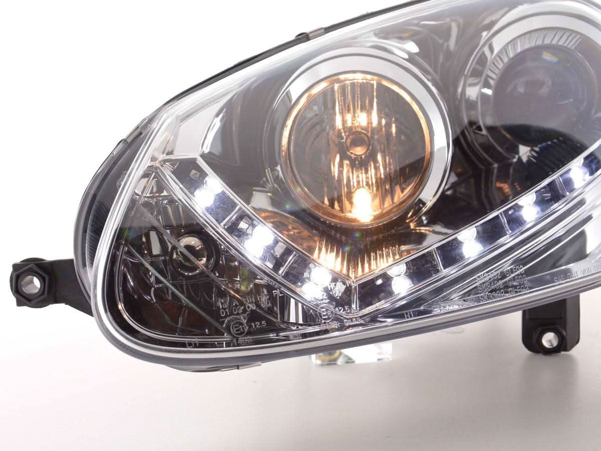 Volkswagen Golf 5 Chrome LED Headlights with Daytime Running Lights (2003 - 2008)