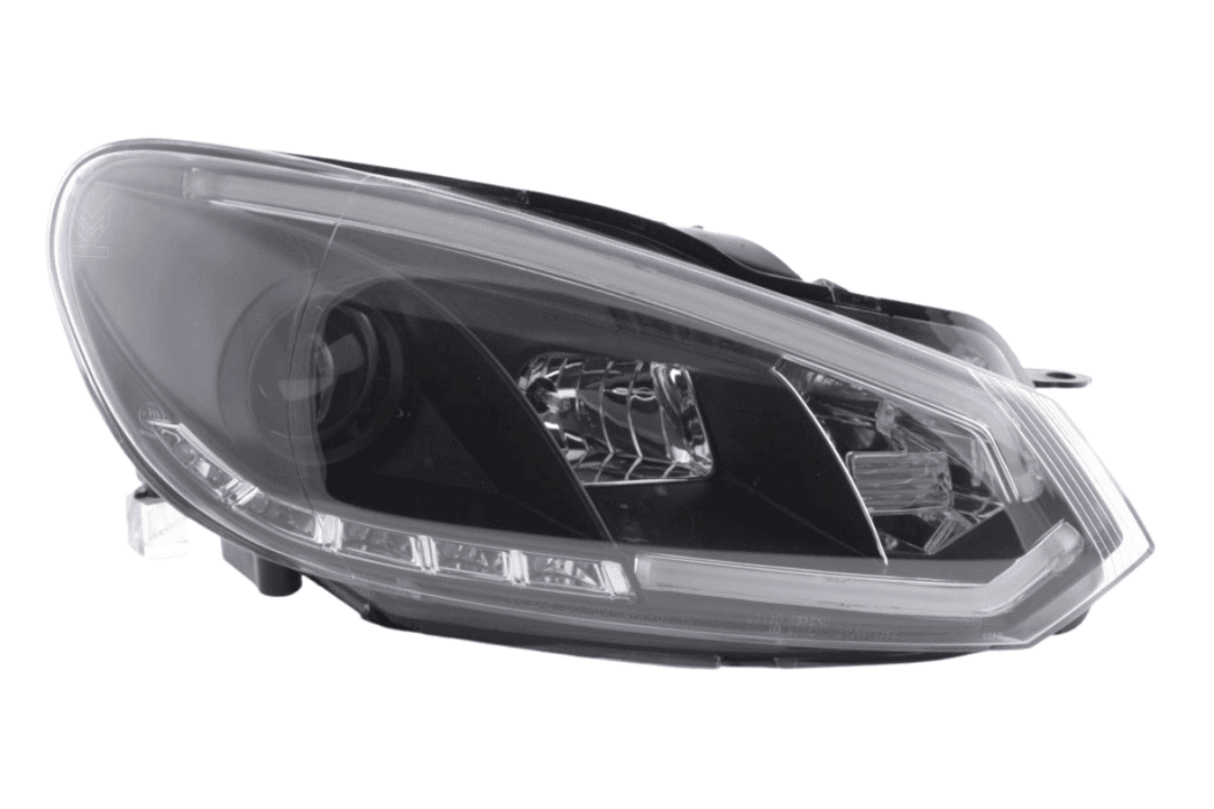 Volkswagen Golf 6 Black LED Headlights with Daytime Running Lights (2008 - 2014)
