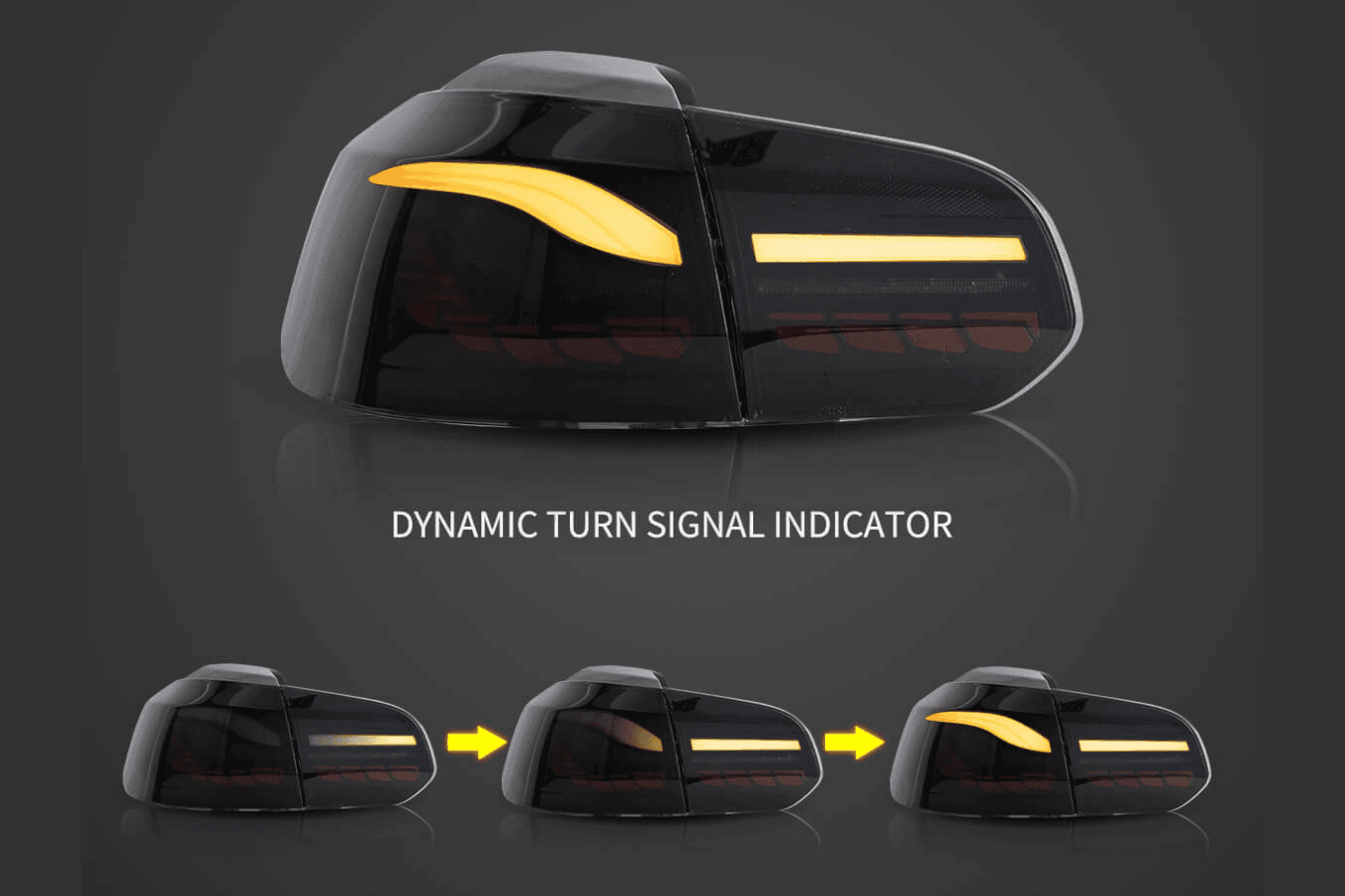 Volkswagen Golf MK6 Smoke and Red Dynamic Lighting OLED Taillights (2008 - 2014)