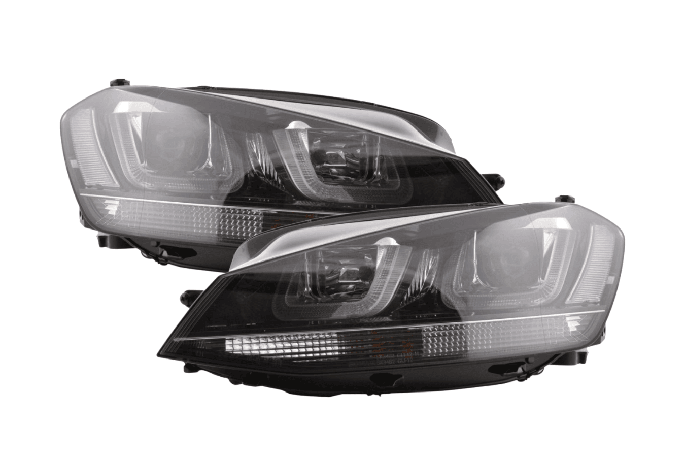 Volkswagen Golf Mk7 Black LED Headlights - R Style Black (12-17)