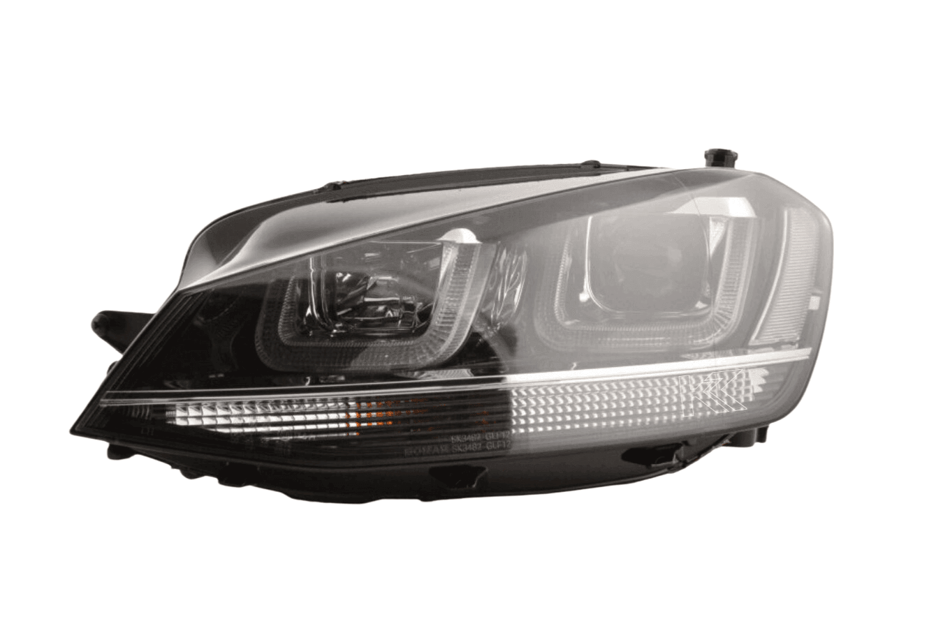 Volkswagen Golf Mk7 Black LED Headlights - R Style Chrome (12-17)