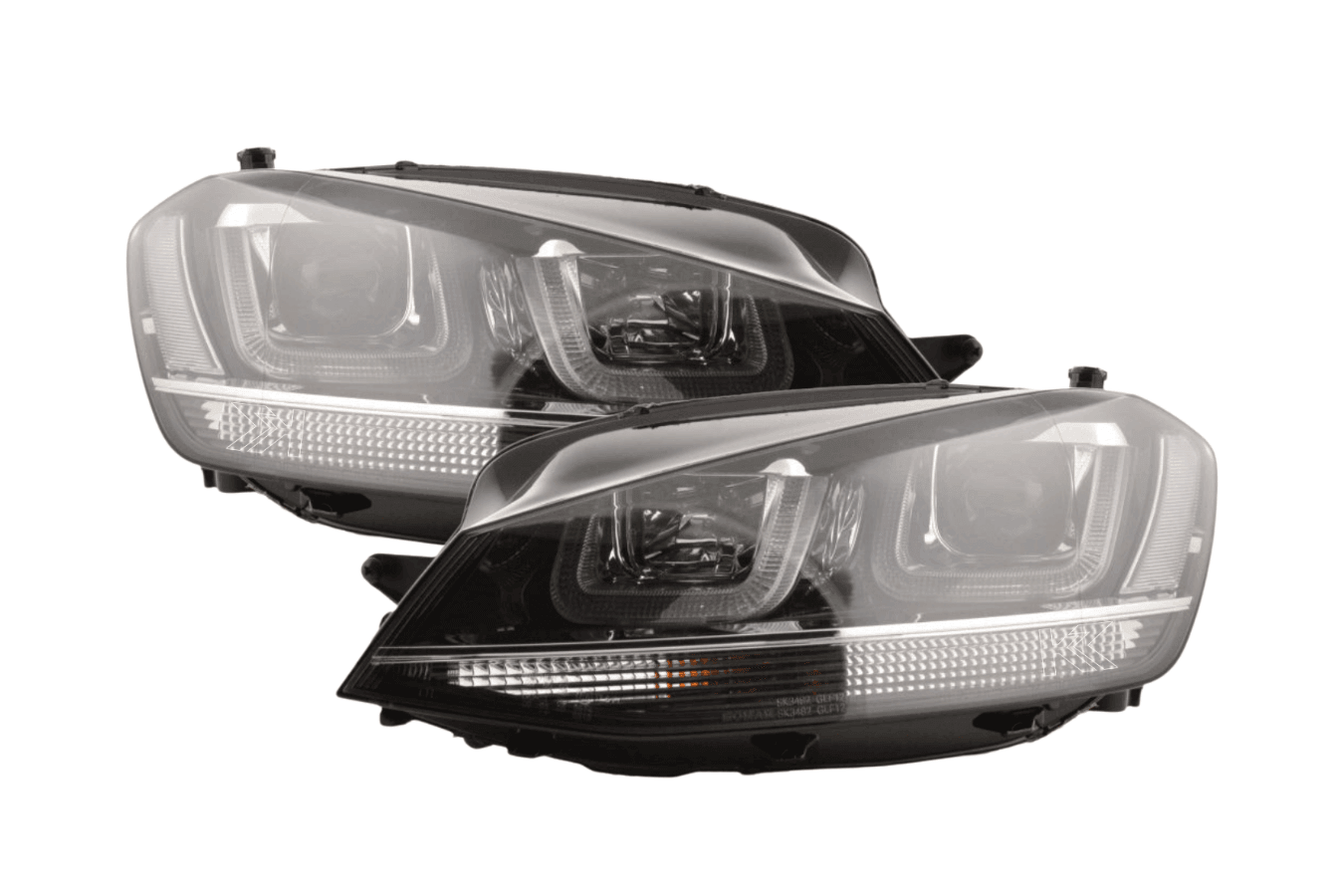 Volkswagen Golf Mk7 Black LED Headlights - R Style Chrome (12-17)