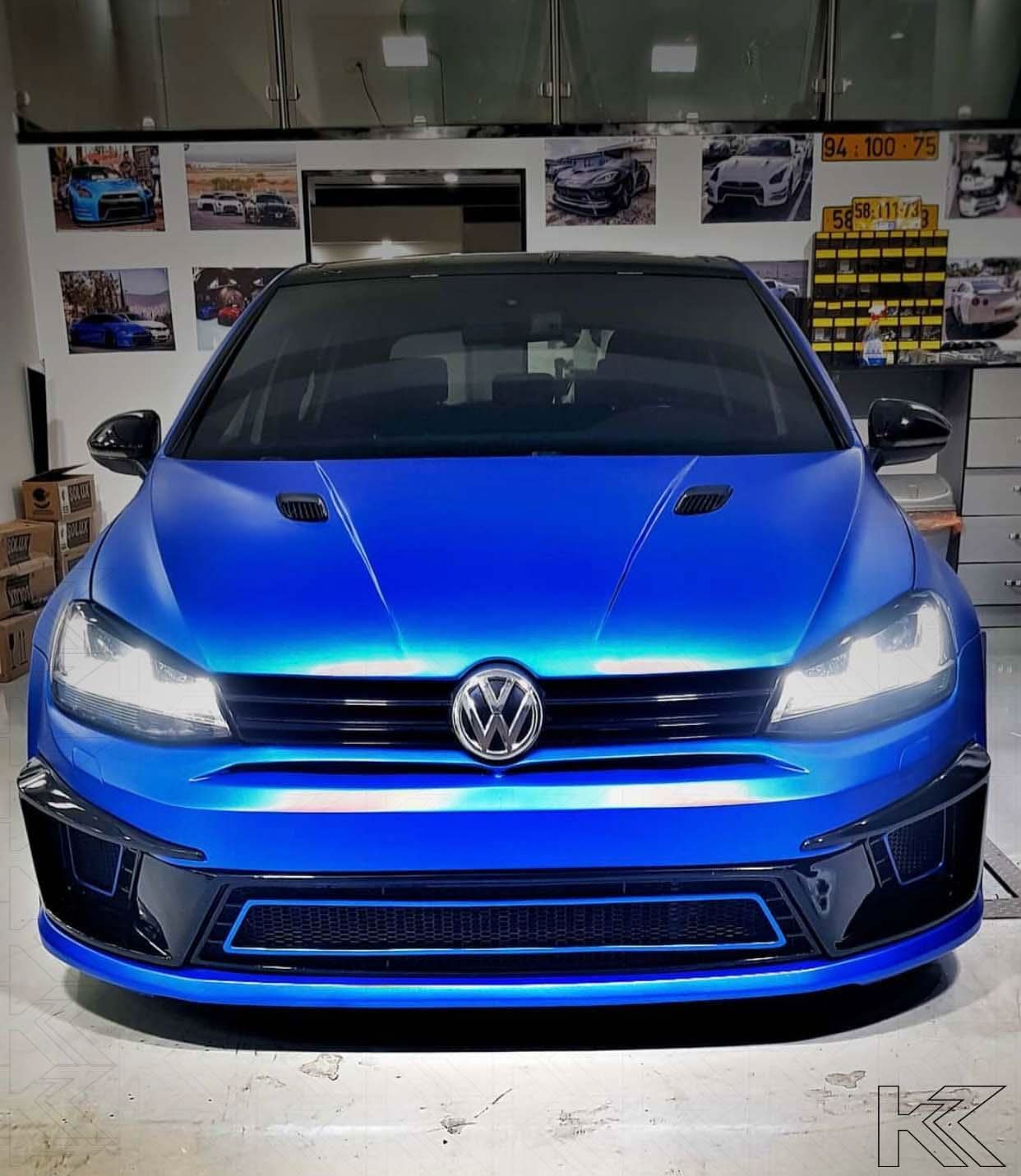 Volkswagen Golf Mk7 Black LED Headlights - R Style Chrome (12-17)