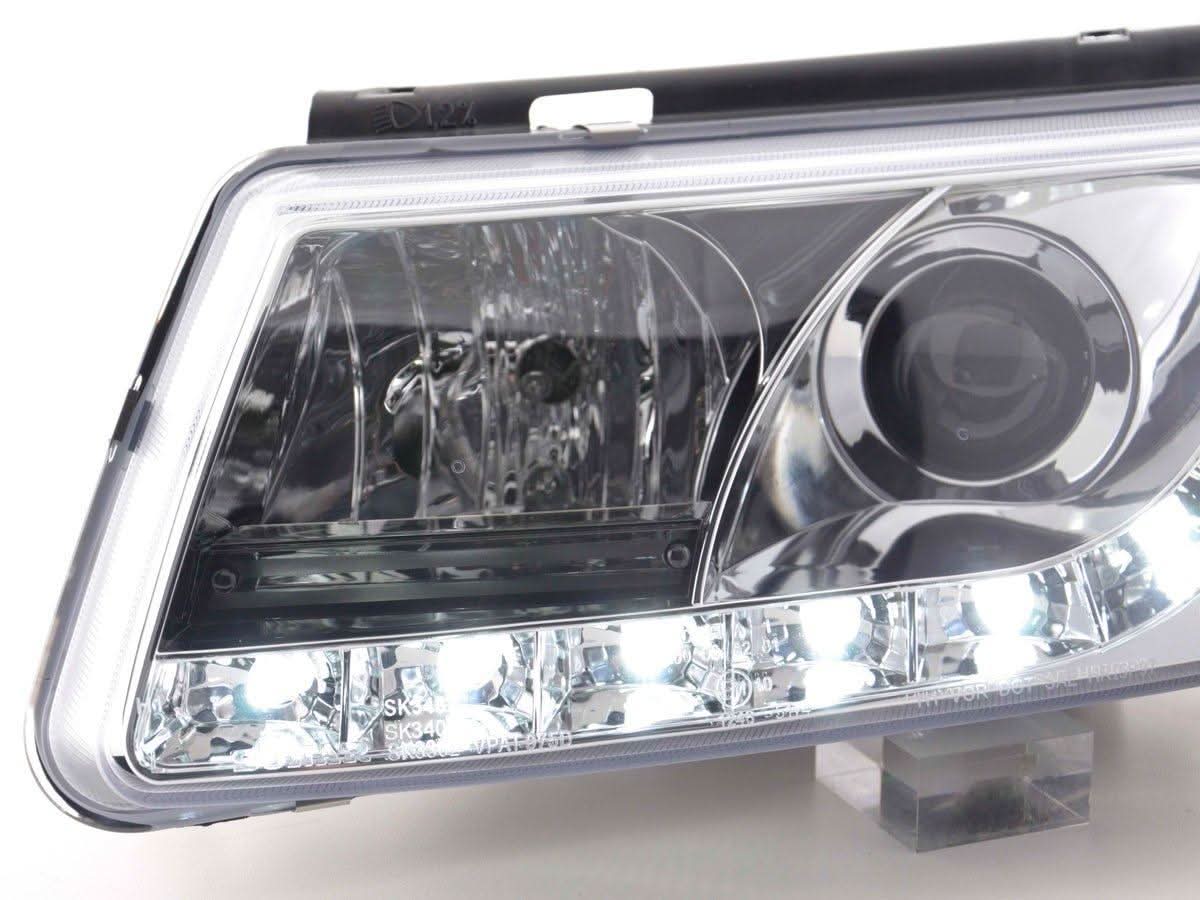 Volkswagen Passat (B5 / 3B) Chrome LED Headlights with Daytime Running Lights (1997 - 2000)
