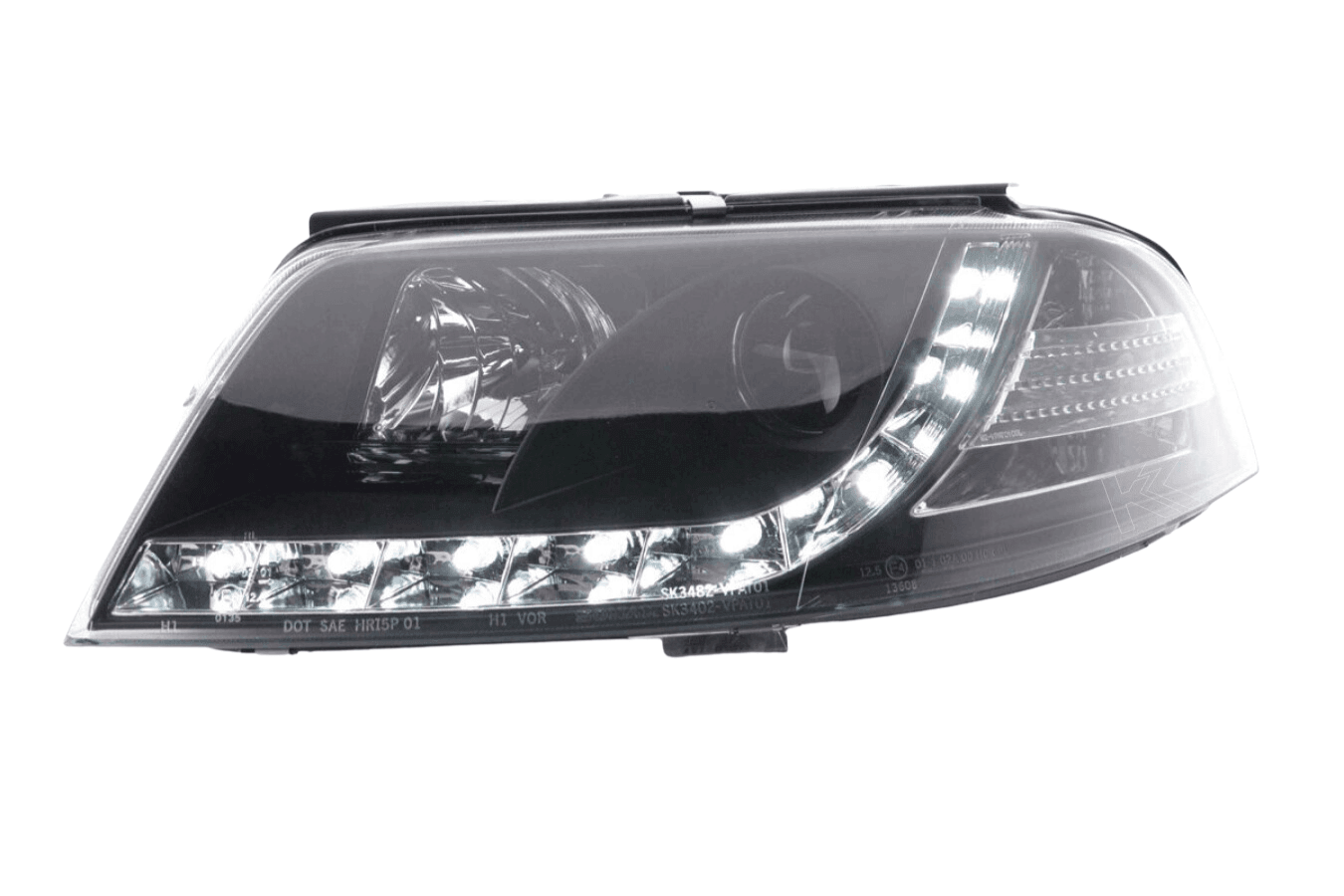 Volkswagen Passat (B5 / 3BG) Black LED Headlights with Daytime Running Lights (2000 - 2005)