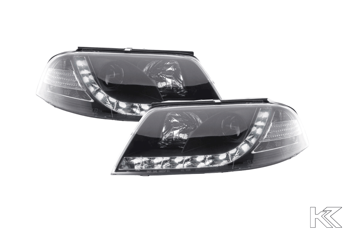 Volkswagen Passat (B5 / 3BG) Black LED Headlights with Daytime Running Lights (2000 - 2005)