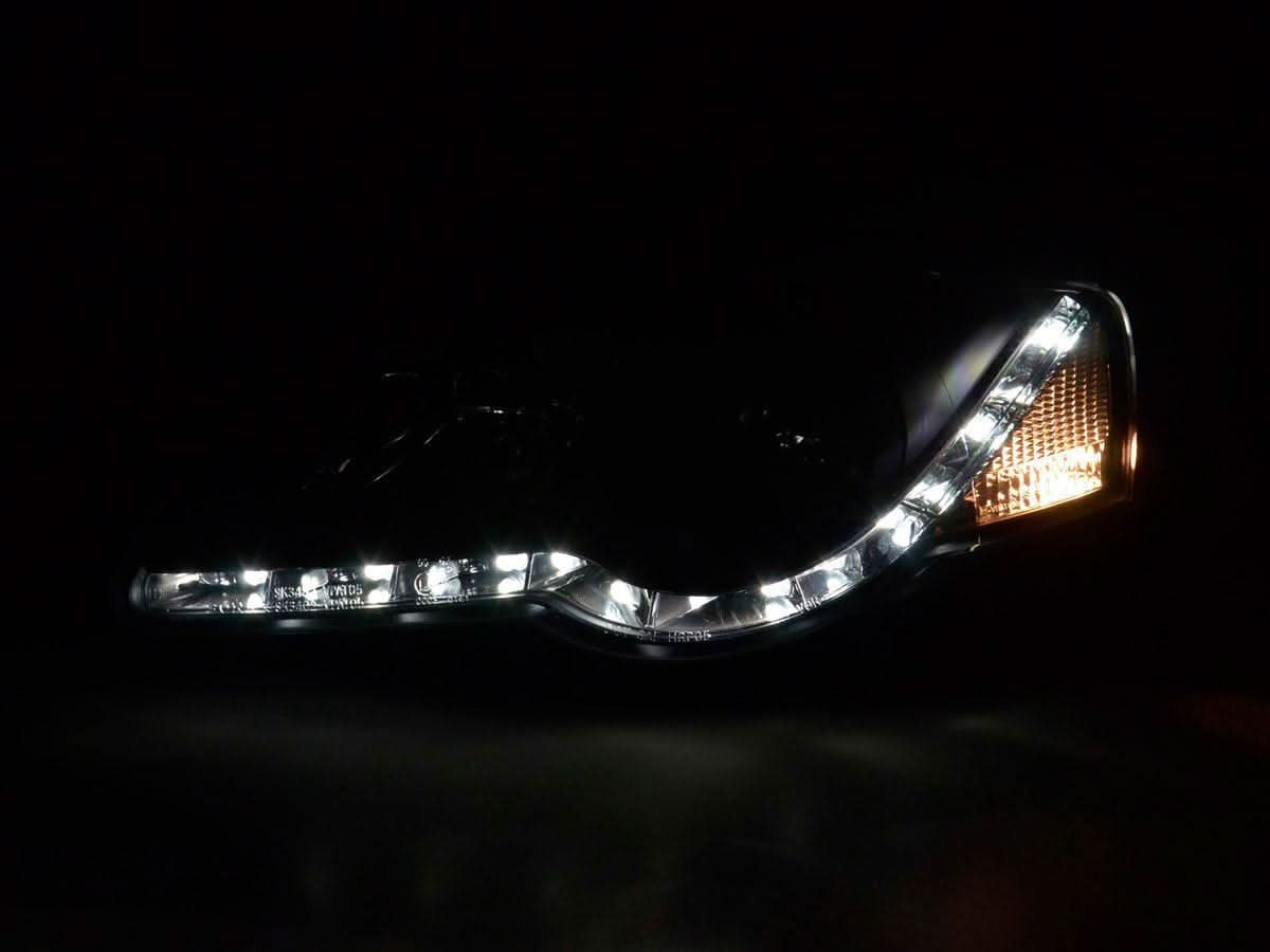 Volkswagen Passat (B6 / 3C) Black LED Headlights with Daytime Running Lights (2005 - 2010)