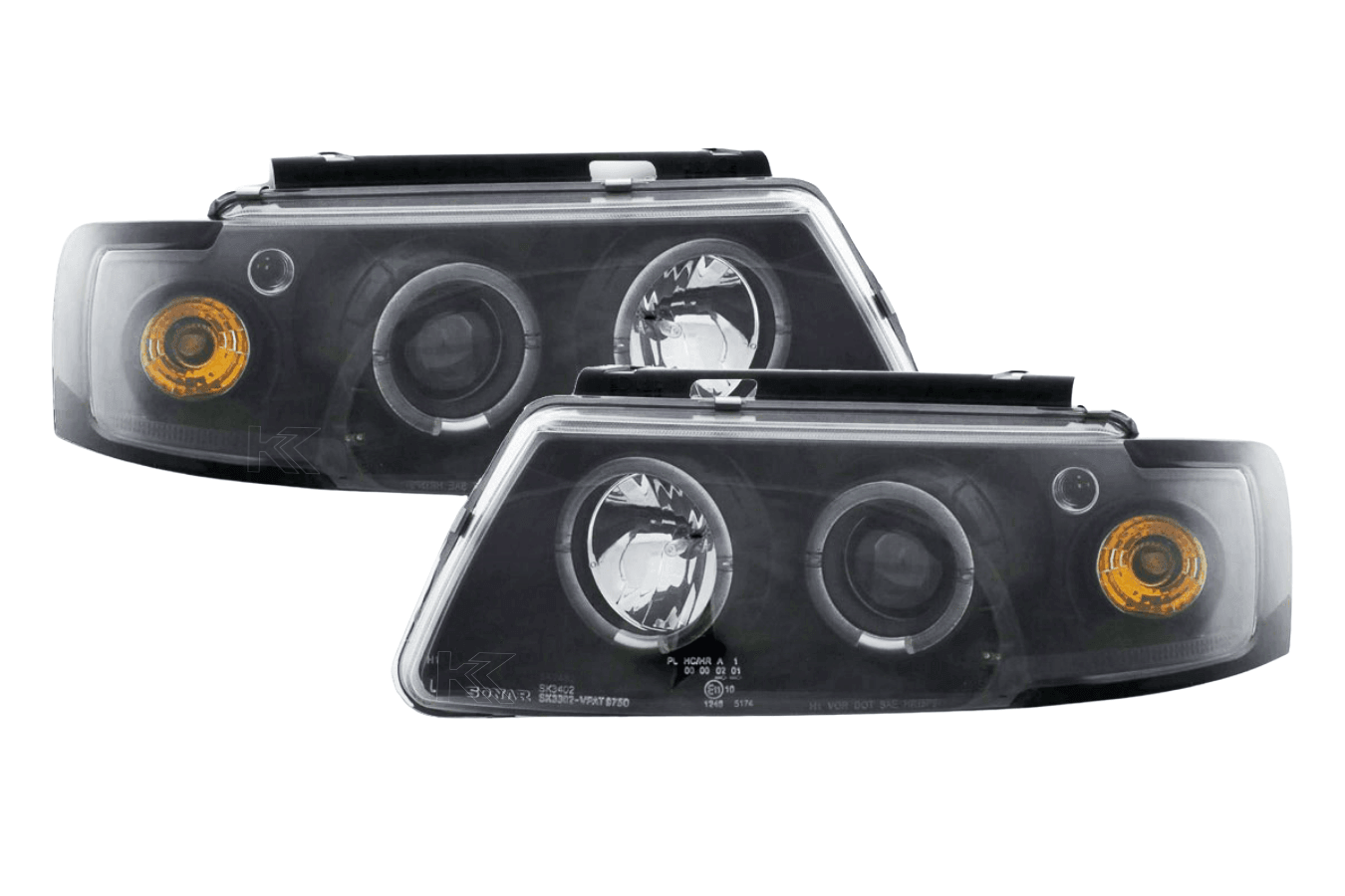 Volkswagen Passat Type 3B 97-00 Black Headlight Set (1997-2000)