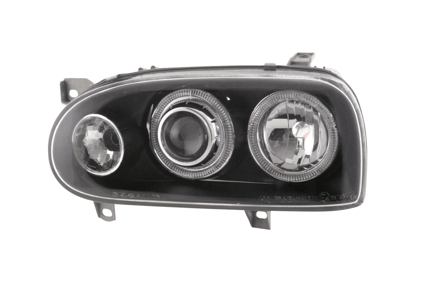 VW Golf 3 type 1HXO, 1 EXO Black Angel Eye Headlights (1991-1997)
