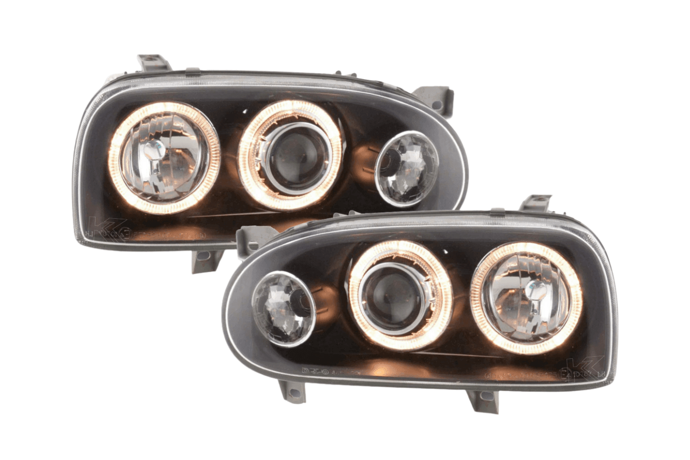VW Golf 3 type 1HXO, 1 EXO Black Angel Eye Headlights (1991-1997)