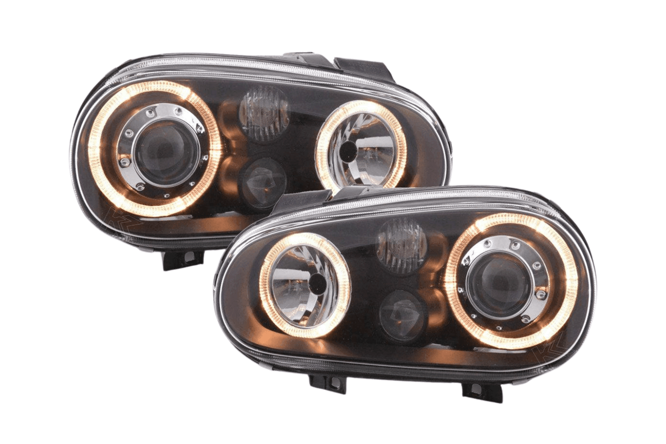 VW Golf 4 (1J) OE+ Black Angel Eyes Headlights- (1998-2003)