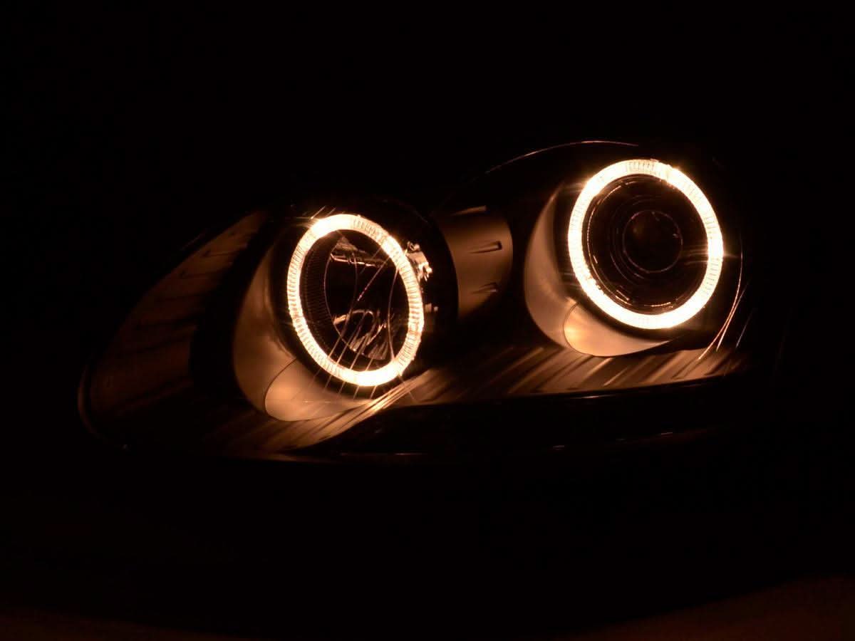 VW Golf 5 Black Angel Eye Headlights with DRL (2003-2008)