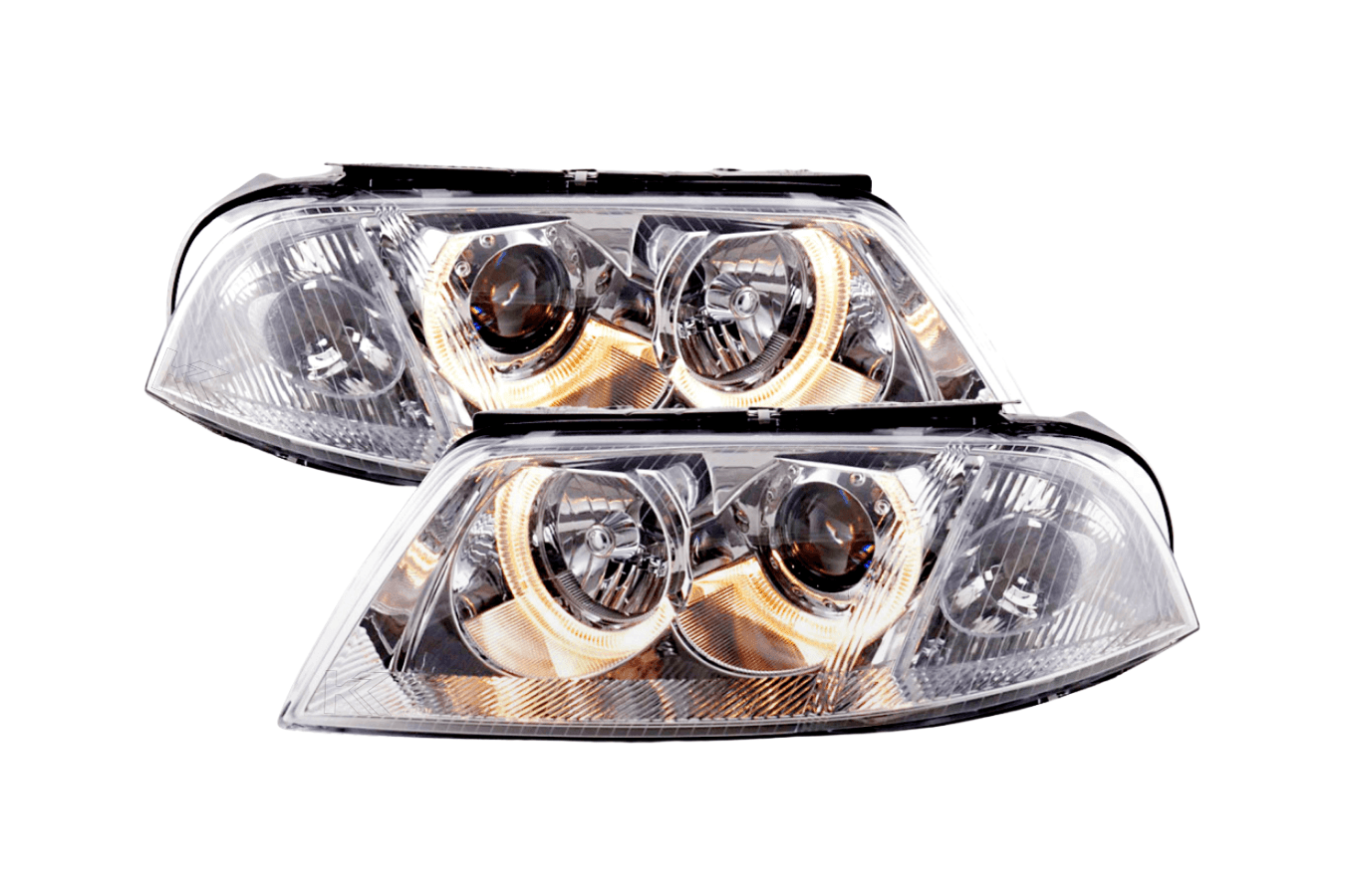 VW Passat B5 3BG Chrome Angel Eyes Headlights (2000-2005)